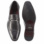 Mezlan Conquista Wingtip Bit Loafers Graphite