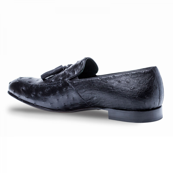 Mezlan Conte Ostrich Loafer Shoes Black