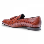 Mezlan Conte Ostrich Loafer Shoes Brandy
