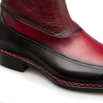 Mezlan Corso Two-Tone Contrast Boots Graphite / Burgundy (20812)