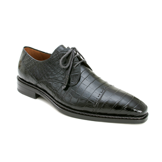 Mezlan Cotto Alligator Cap Toe Shoes Black