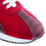 Mezlan Croc / Suede / Calfskin Sneakers Burgundy Multi (AX4928-F)