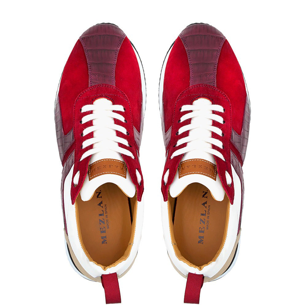 Mezlan Croc / Suede / Calfskin Sneakers Burgundy Multi (AX4928-F)