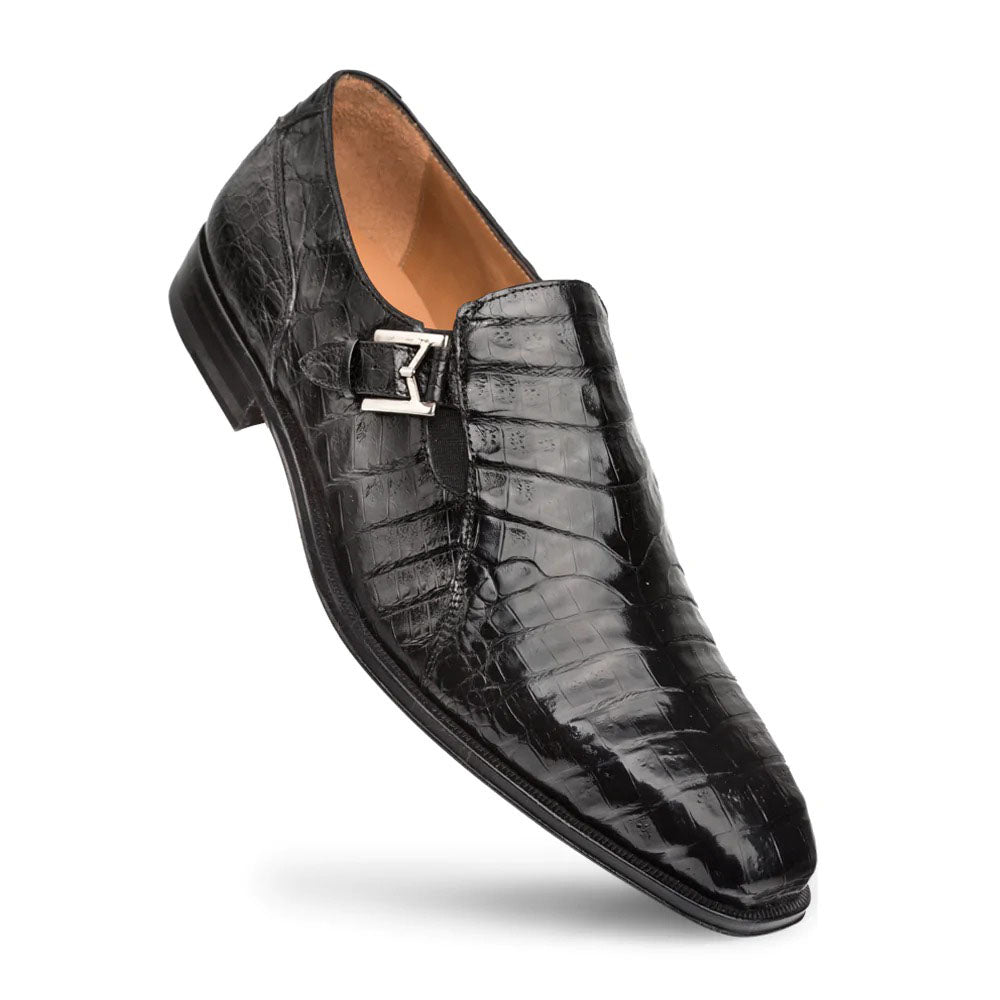 Mezlan Crocodile Gore Monk Strap SX102 Black (SX102)