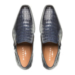 Mezlan Crocodile Gore Monk Strap SX102 Blue (SX102)