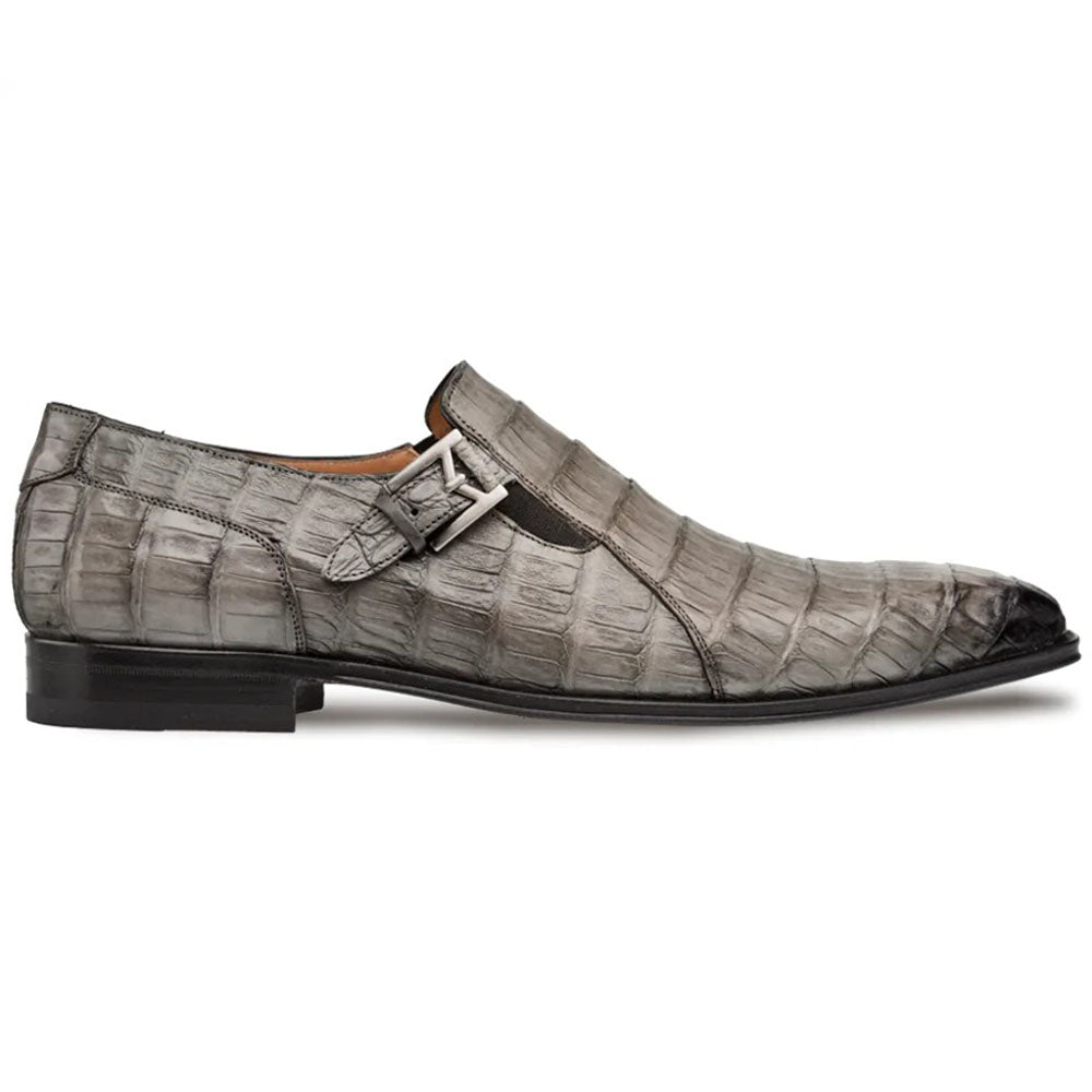 Mezlan Crocodile Gore Monk Strap SX102 Pearl Grey