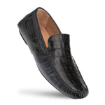 Mezlan Crocodile / Leather Driver Moccasin Black (RX7347-F)