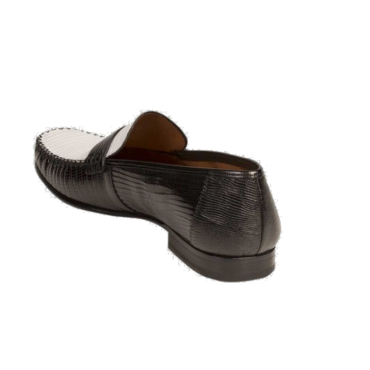 Mezlan Cubas Lizard Spectator Loafers Black / White