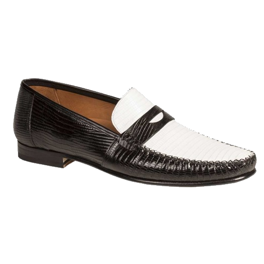 Mezlan Cubas Lizard Loafers Black / White
