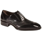 Mezlan Cumbria Deerskin & Calfskin Dress Shoes Black