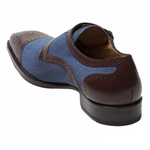 Mezlan Cupido Monk Strap Shoes Brown Blue