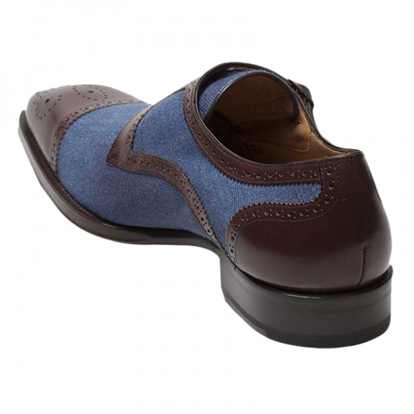 Mezlan Cupido Monk Strap Shoes Brown Blue
