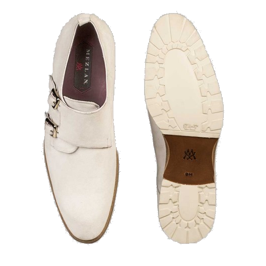 Mezlan Davy Suede Double Monk Strap Sport Shoes White