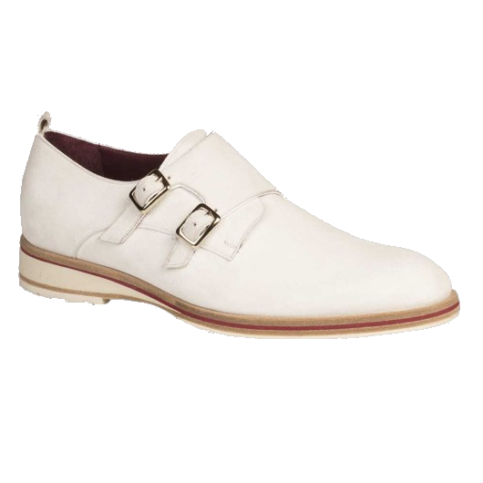 Mezlan Davy Suede Double Monk Strap Sport Shoes White