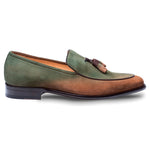 Mezlan Deep Suede Shoe Cognac Green