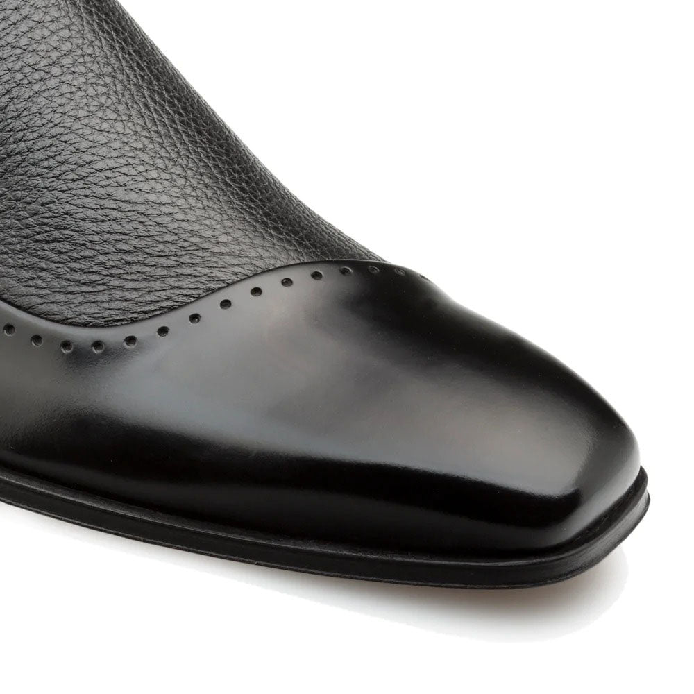 Mezlan Deerskin Calfskin Slip On Shoes Black (S20466)