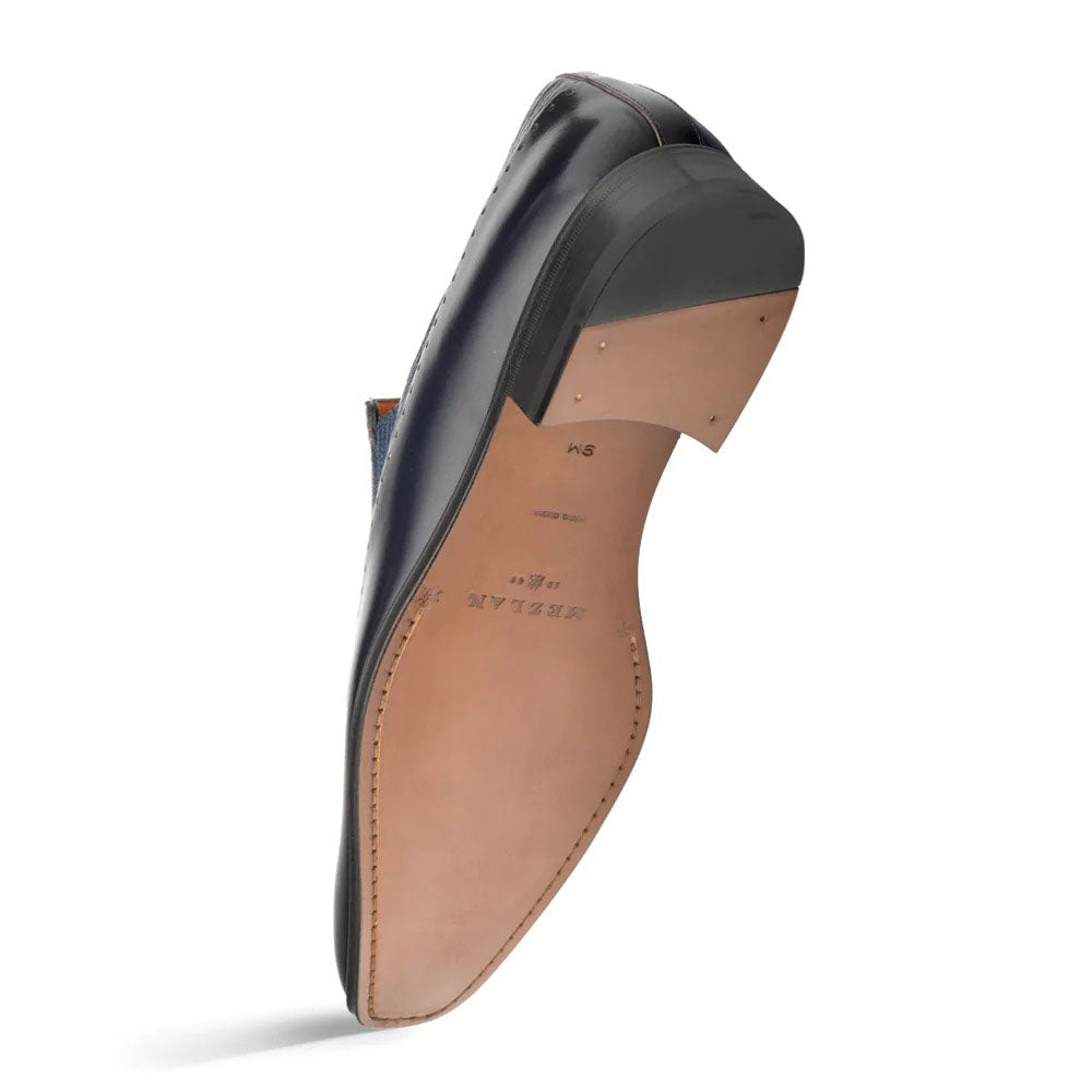 Mezlan Deerskin Calfskin Slip On Shoes Blue (S20466)