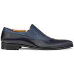 Mezlan Deerskin Calfskin Slip On Shoes Blue