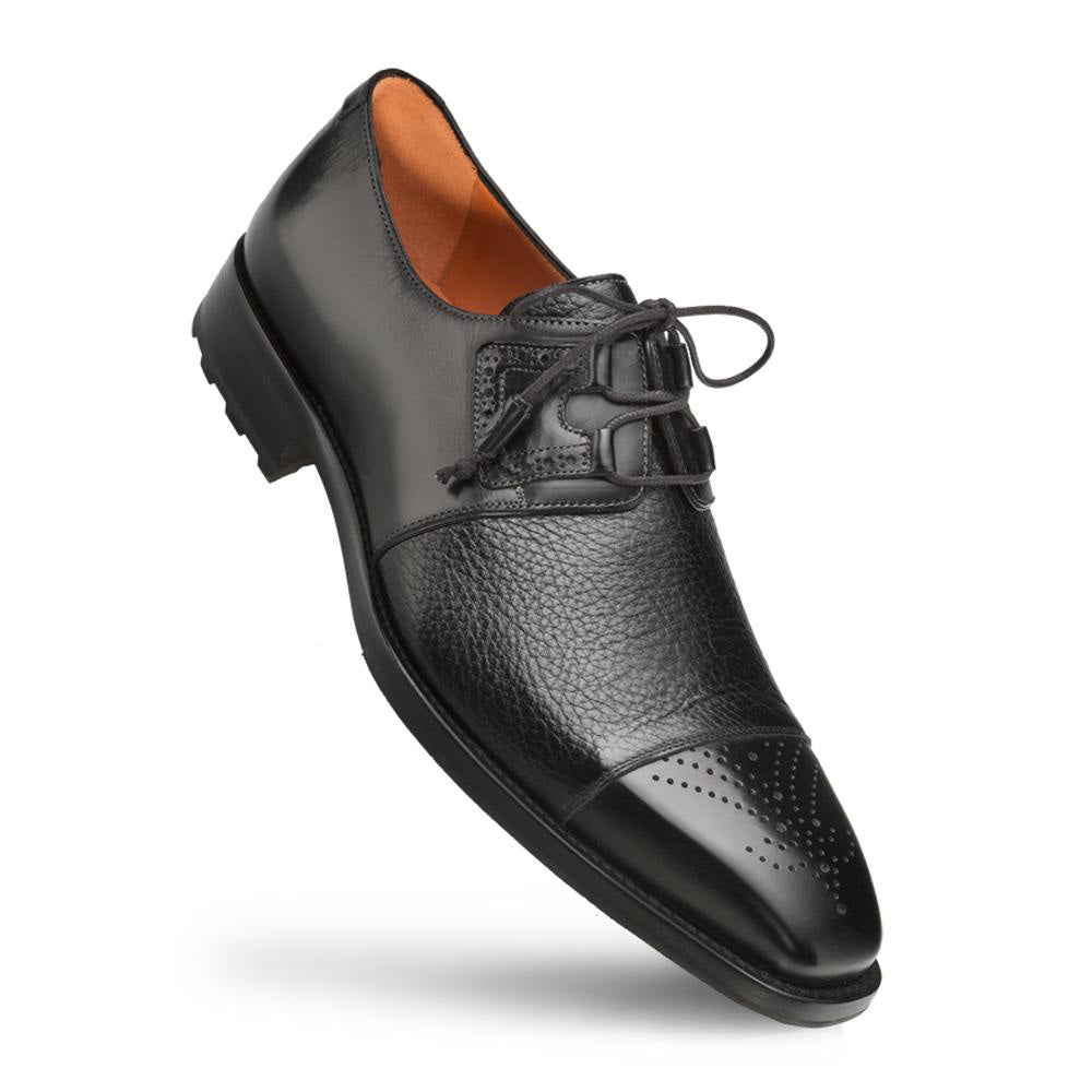 Mezlan Deerskin Ghillie Derby Shoes Black (S20069)
