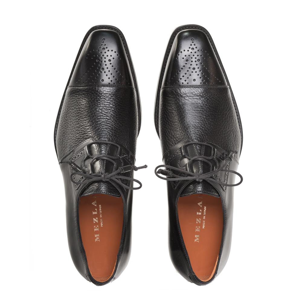 Mezlan Deerskin Ghillie Derby Shoes Black (S20069)