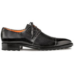 Mezlan Deerskin Ghillie Derby Shoes Black