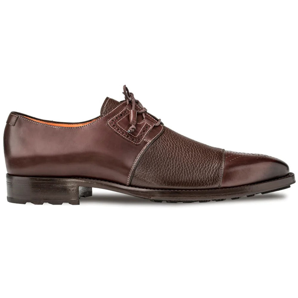 Mezlan Deerskin Ghillie Derby Shoes Brown