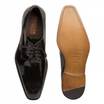 Mezlan Denver Antiqued Leather Shoes Black