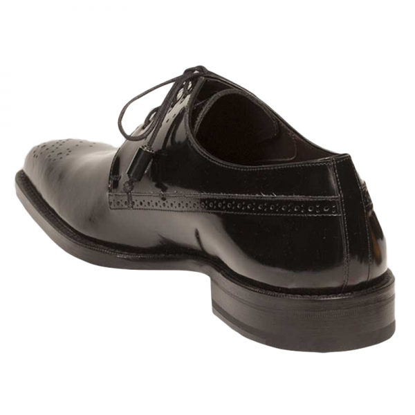 Mezlan Denver Antiqued Leather Shoes Black