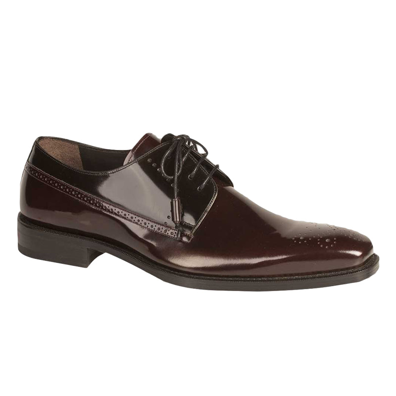Mezlan Denver Antiqued Leather Shoes Burgundy Dark Brown