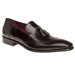 Mezlan Divo II Calfskin Wingtip Tassel Loafers Black