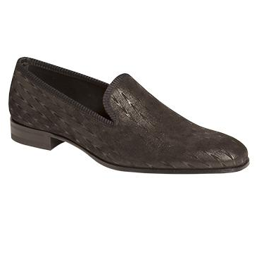 Mezlan Duccio Textured Suede Loafers Black