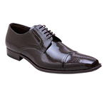 Mezlan Duke II Shiny Calfskin Cap Toe Shoes Brown