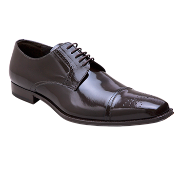 Mezlan Duke II Shiny Calfskin Cap Toe Shoes Brown