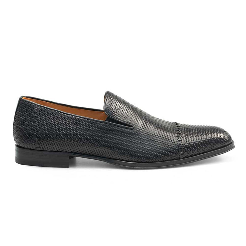 Mezlan Durbin Calfskin Slip-on Shoes Black