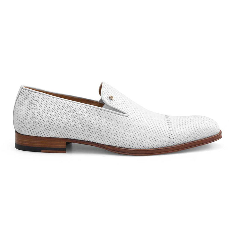 Mezlan Durbin Calfskin Slip-on Shoes White