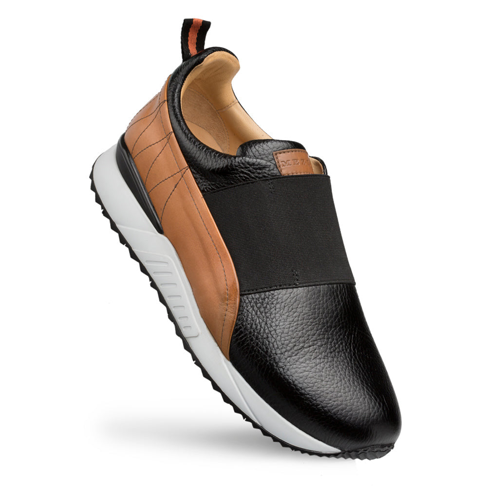 Mezlan Elastic Slip On Sneakers Black / Cognac 