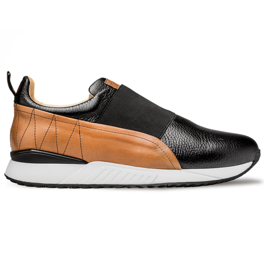 Mezlan Elastic Slip On Sneakers Black / Cognac