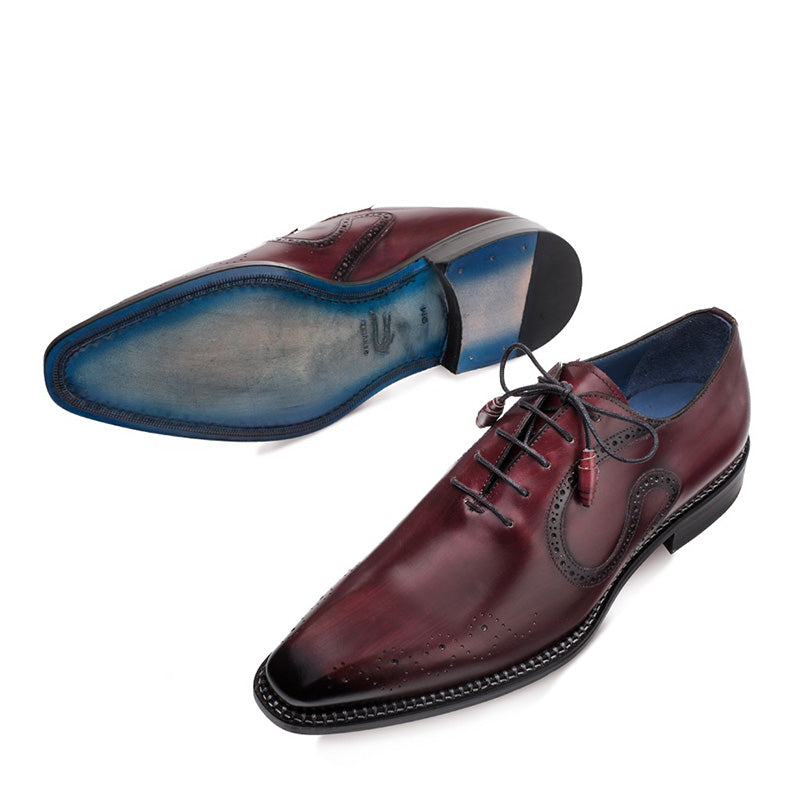Mezlan Ellwood Calfskin Plain Toe Bal Oxford Burgundy