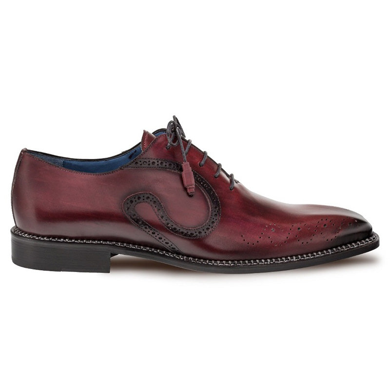 Mezlan Ellwood Calfskin Plain Toe Bal Oxford Burgundy