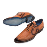 Mezlan Ellwood Calfskin Plain Toe Bal Oxford Cognac