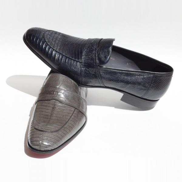 Mezlan Exclusive - Emil 3908 Lizard Penny Loafers Gray