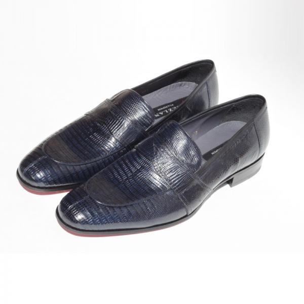 Mezlan Exclusive - Emil 3908 Lizard Penny Loafers Blue