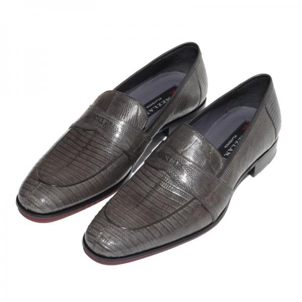 Mezlan Exclusive - Emil 3908 Lizard Penny Loafers Gray