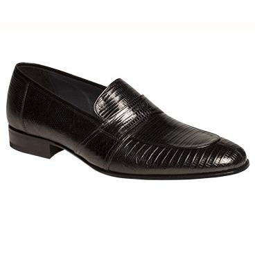 Mezlan Men's Mayor Lizard Penny Loafer in Black main image 0