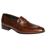 Mezlan Emil Lizard Penny Loafers Tan