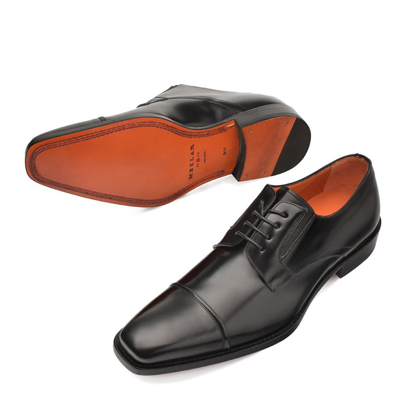 Mezlan Emilio Calfskin Cap Toe Blucher Black