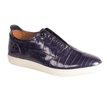 Mezlan Emmanuel Crocodile Laceless Sneakers Blue