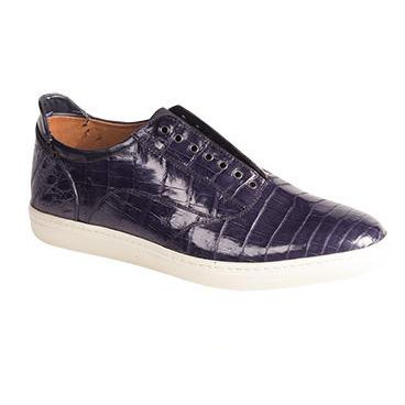 Mezlan Emmanuel Crocodile Laceless Sneakers Blue