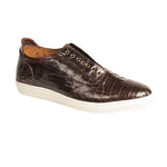 Mezlan Emmanuel Crocodile Laceless Sneakers Brown