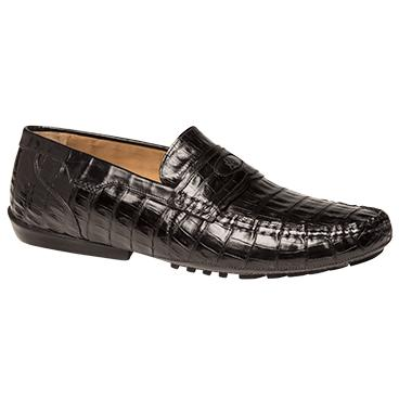 Mezlan Encina Crocodile Driving Loafers Black
